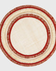 Ruffle edge straw placemat, red, set of four