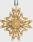 Baguette snowflake hanging ornament, gold