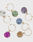 Druzy wine charms, set of six