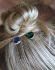 Jeweled hairpins, jewel tone