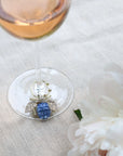 Bedazzled bee wine charms, dark jewel tones