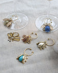 Bedazzled bee wine charms