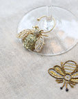 Bedazzled bee wine charms