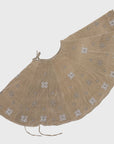 Extra large snowflake tree skirt, taupe