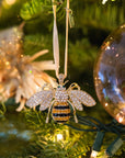 Stripey bee hanging ornament