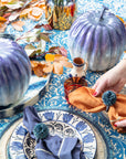 Large capiz pumpkin, blue ombre