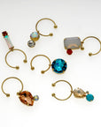 Jeweled wine charms, pastels