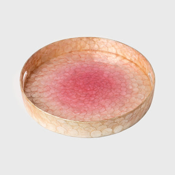 Large ombre capiz tray, pink