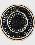 Loopy straw placemats, black, set of four