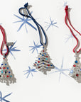 Christmas tree hanging ornament boxed gift set, silver