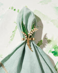 Lily of the valley skinny napkin rings, set of four