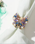 Jeweled butterfly napkin rings, blue, set of two