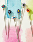 Enamel gem cocktail picks