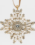 Baguette snowflake hanging ornament, crystal