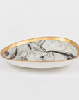 Marbleized porcelain ring dish, grey