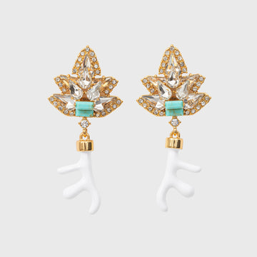 Coral starburst earrings
