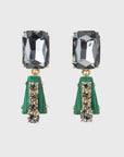 Deco earrings, emerald