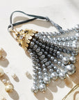 Hanging pearl tassel, grey