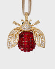 Sparkle bee hanging ornament, ruby