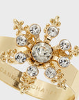 Classic snowflake skinny napkin rings, crystal, set of four