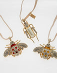 Jeweled insect hanging ornaments, set of three