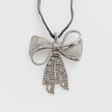 Sparkle bow ornament, silver
