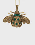 Jeweled insect hanging ornaments, ruby and emerald