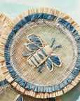 Bee straw coasters