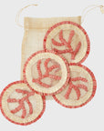 Coral straw coasters