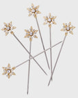 Snowflake cocktail picks, crystal