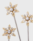 Snowflake cocktail picks, crystal