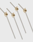 Stripey bee metal straws