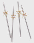 Snowflake metal cocktail straws