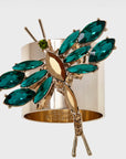 Dragonfly napkin rings, emerald, set of two
