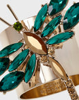Dragonfly napkin rings, emerald, set of two