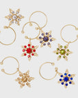 Snowflake wine charms, jewel tones