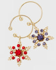 Snowflake wine charms, jewel tones