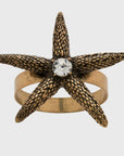 Starfish skinny napkin rings, bronze, set of four