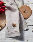 Stripey bee hand beaded placemat