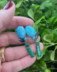 Rosebud earrings, turquoise