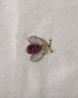 Embroidered sparkle bee table runner