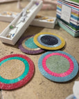 Bright stripe coasters