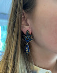 Starburst earrings, lapis lazuli