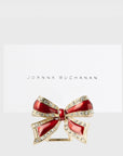 Enamel bow placecard holders, red, set of four