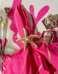 Sparkling starfish napkin rings, pink, set of four