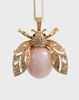 Sparkle bee hanging ornament, rose quartz