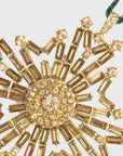 Baguette snowflake hanging ornament, gold