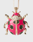 Ladybug hanging ornament, pink