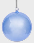 Glass bubble balls, blue, set of three