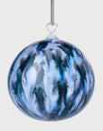 Feather paint large glass balls, blue, set of two